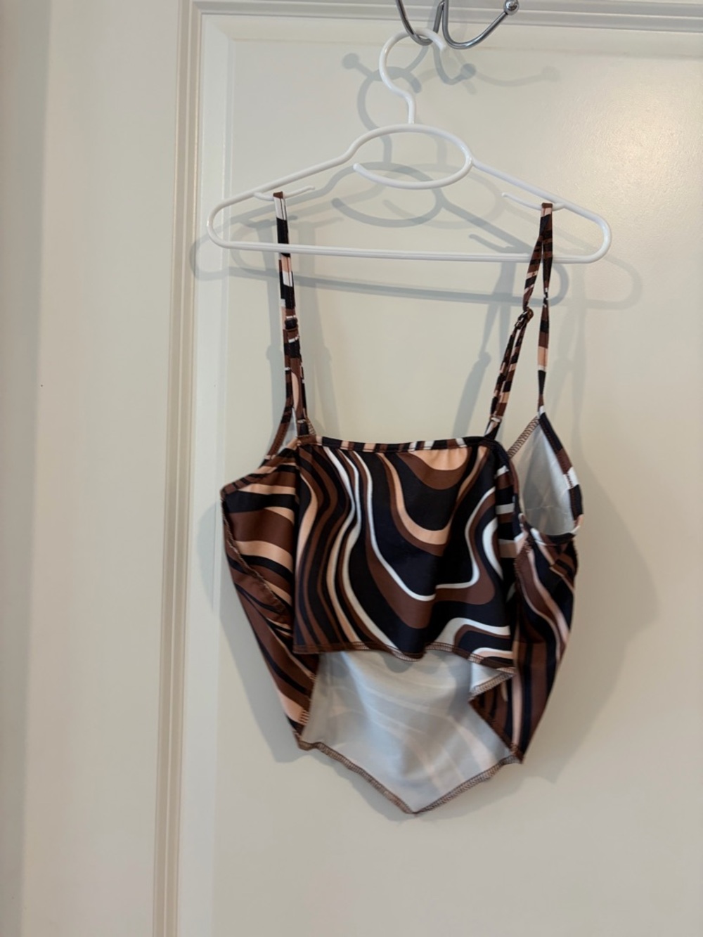 SHEIN Brown Swirl Print Corset Crop Top Size M – Y2K Aesthetic - Picture 3 of 3